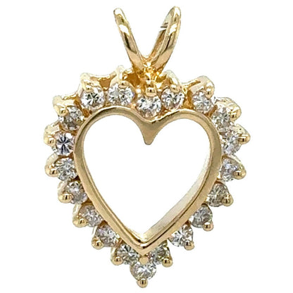 3/8ctw Diamond Heart 14k Yellow Gold Pendant 2.5g