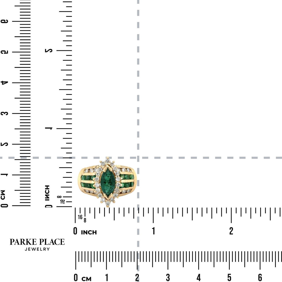 Emerald & 1/3ctw Diamond 14k Yellow Gold Ring 7.5g Size 7