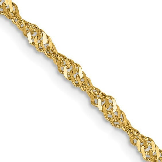 2mm Singapore Chain Bracelet Real Solid 10k Yellow Gold 8 Inch
