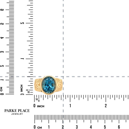 London Blue Topaz 14K Yellow Gold Ring 7.7g Size 7