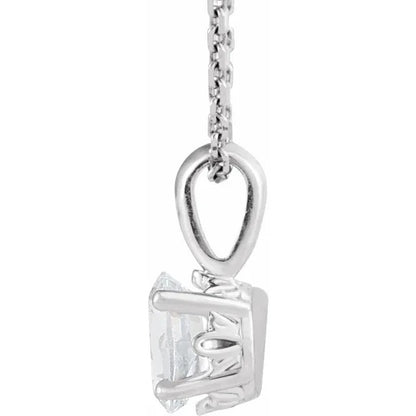 April Birthstone 3/4ct Lab-Grown Diamond 16-18" Necklace .925 Sterling Silver