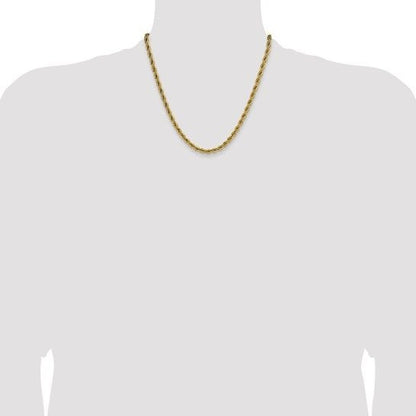 Chisel Stainless Steel Yellow IP-plated 5mm 20 inch Rope Chain