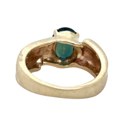 Green Spinel Solitaire 10k Yellow Gold Ring 5.0g Size 4.25