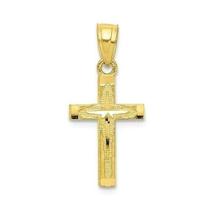 10k Diamond-Cut Cross Pendant