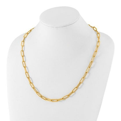 Chisel Stainless Steel Yellow IP-plated Open Link Paperclip 24in Chain Necklace
