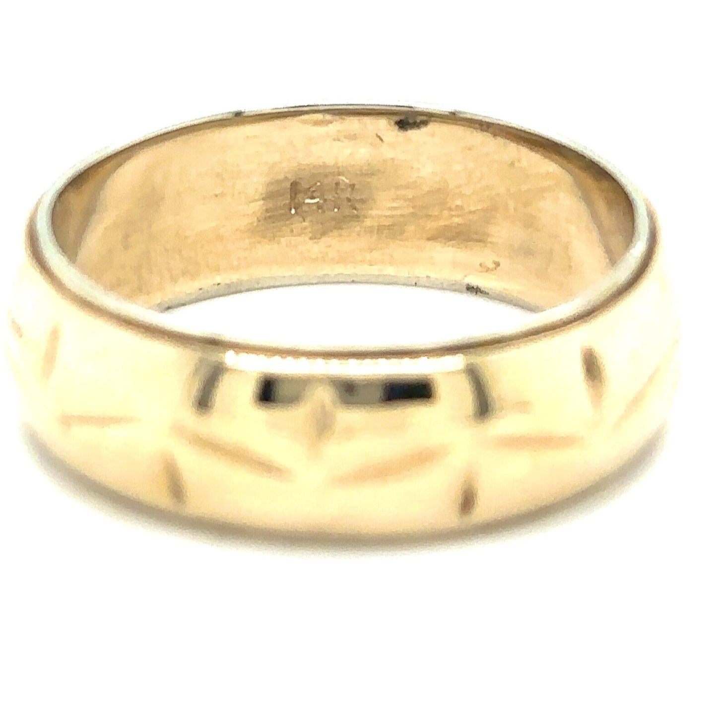 6.7mm Wedding Band Ring  14k Yellow Gold 6.5g Size 7.5