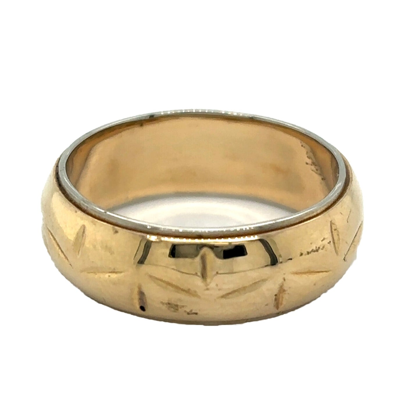 6.7mm Wedding Band Ring  14k Yellow Gold 6.5g Size 7.5