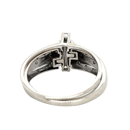 1/3 ct Diamond Bridal 10k White Gold Size 7 Wedding Ring Set 3.9g