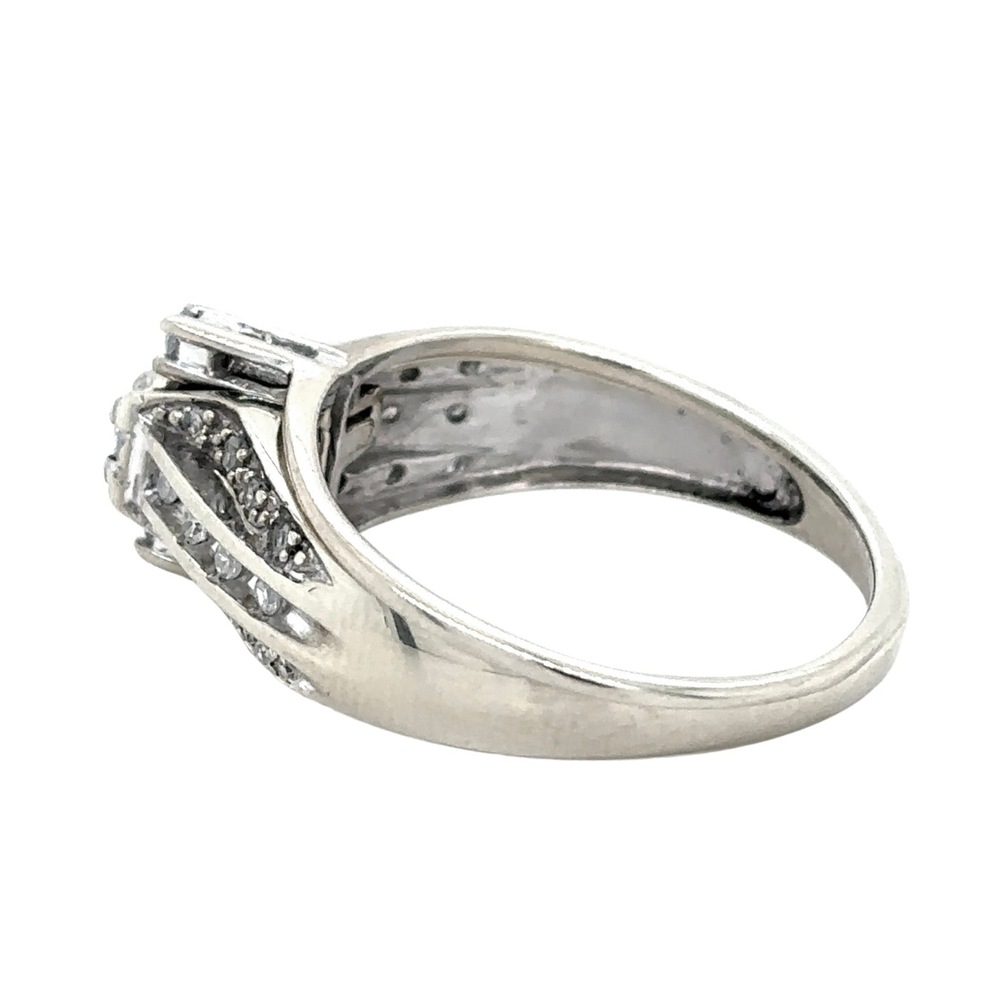 1/3 ct Diamond Bridal 10k White Gold Size 7 Wedding Ring Set 3.9g