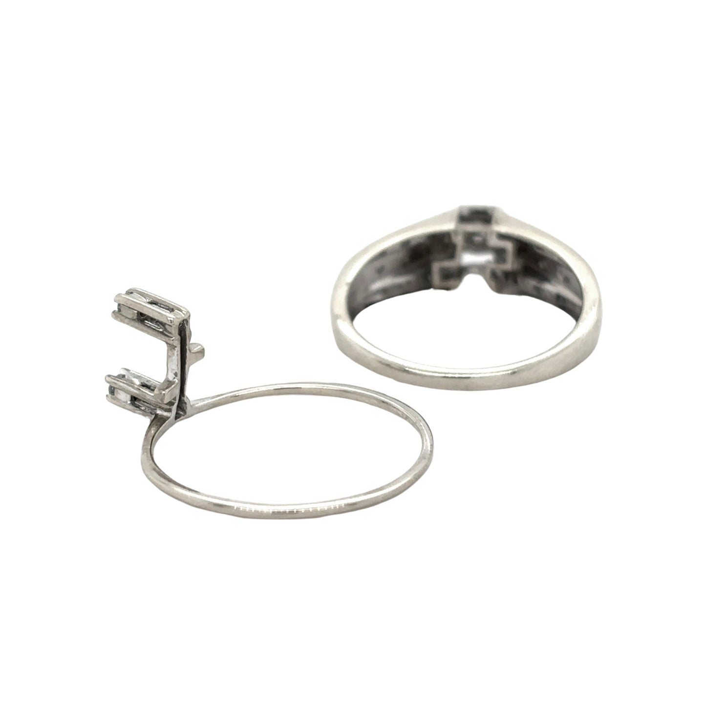 1/3 ct Diamond Bridal 10k White Gold Size 7 Wedding Ring Set 3.9g