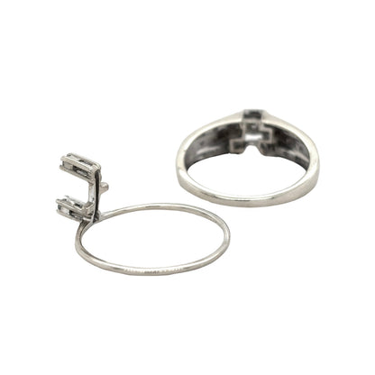 1/3 ct Diamond Bridal 10k White Gold Size 7 Wedding Ring Set 3.9g