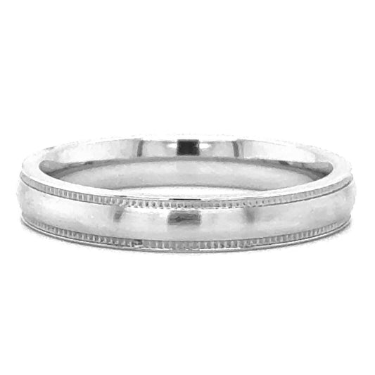 INOX Silver Tone Cobalt Classic 4mm Brushed Band Ring Band Ring Size 12