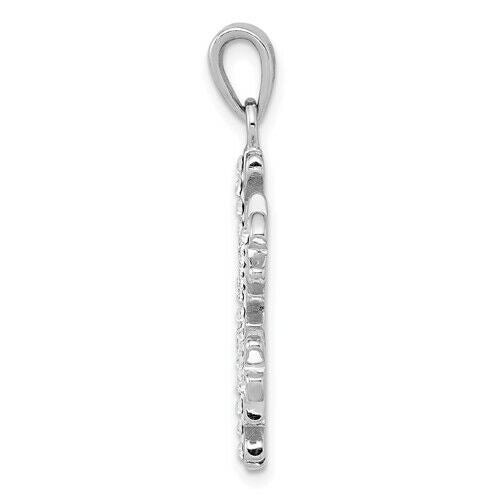 Sterling Silver Rhodium Plated Crystal Snowflake Pendant 925