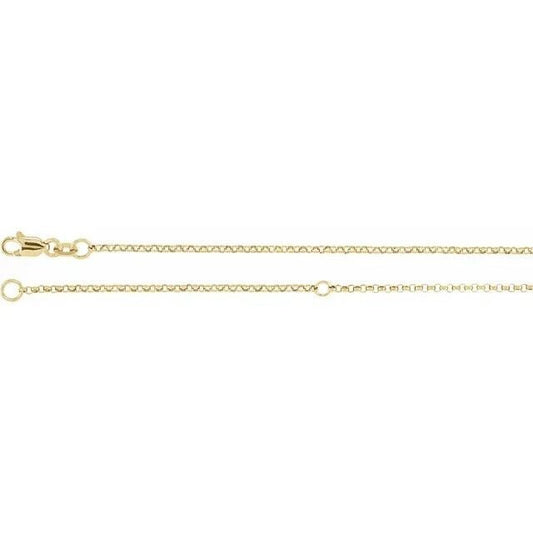 18K Yellow Gold-Plated Sterling Silver Rolo Necklace 18-20 Inch Adj