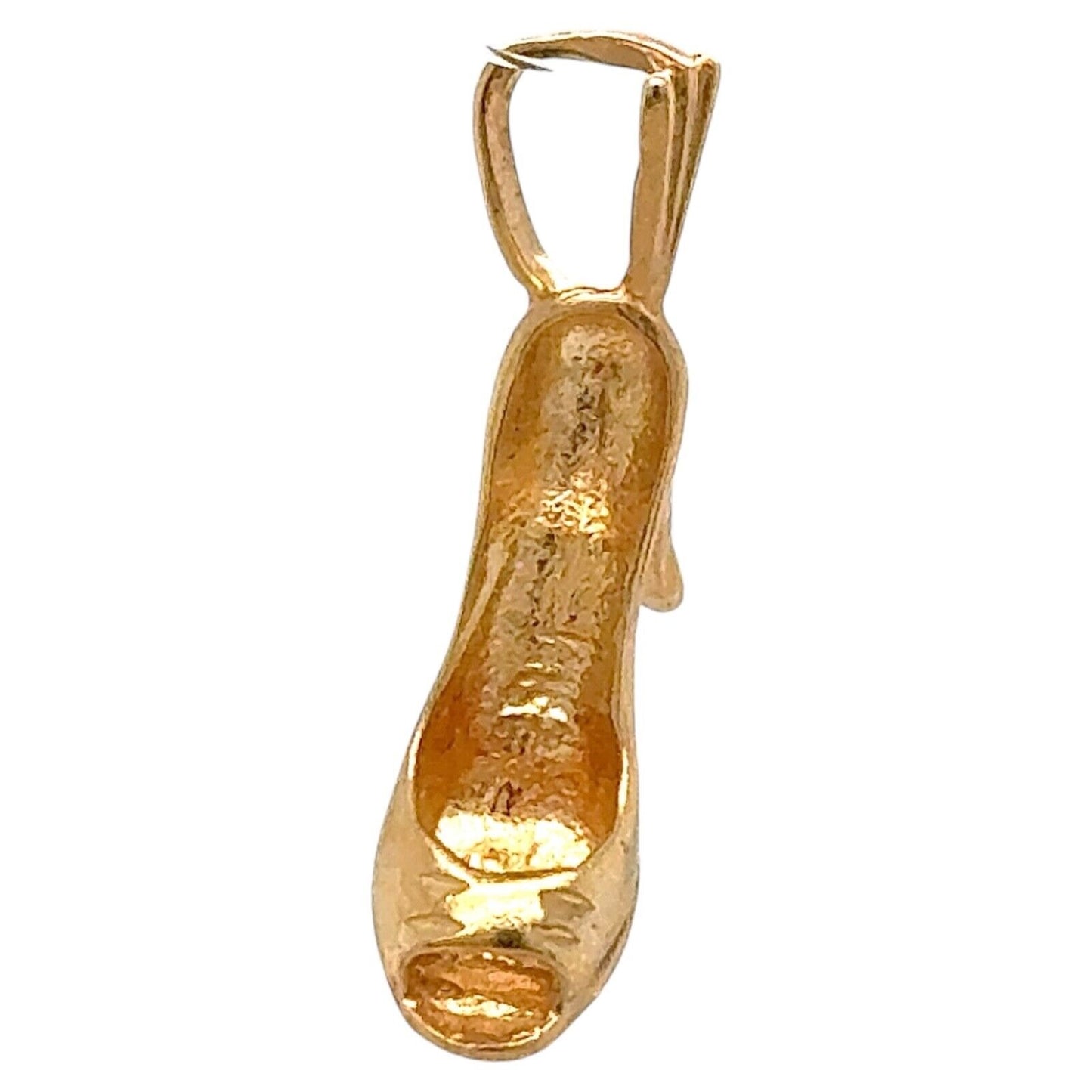 14K Yellow Gold High Heel Shoe Pendant Charm 1.6g