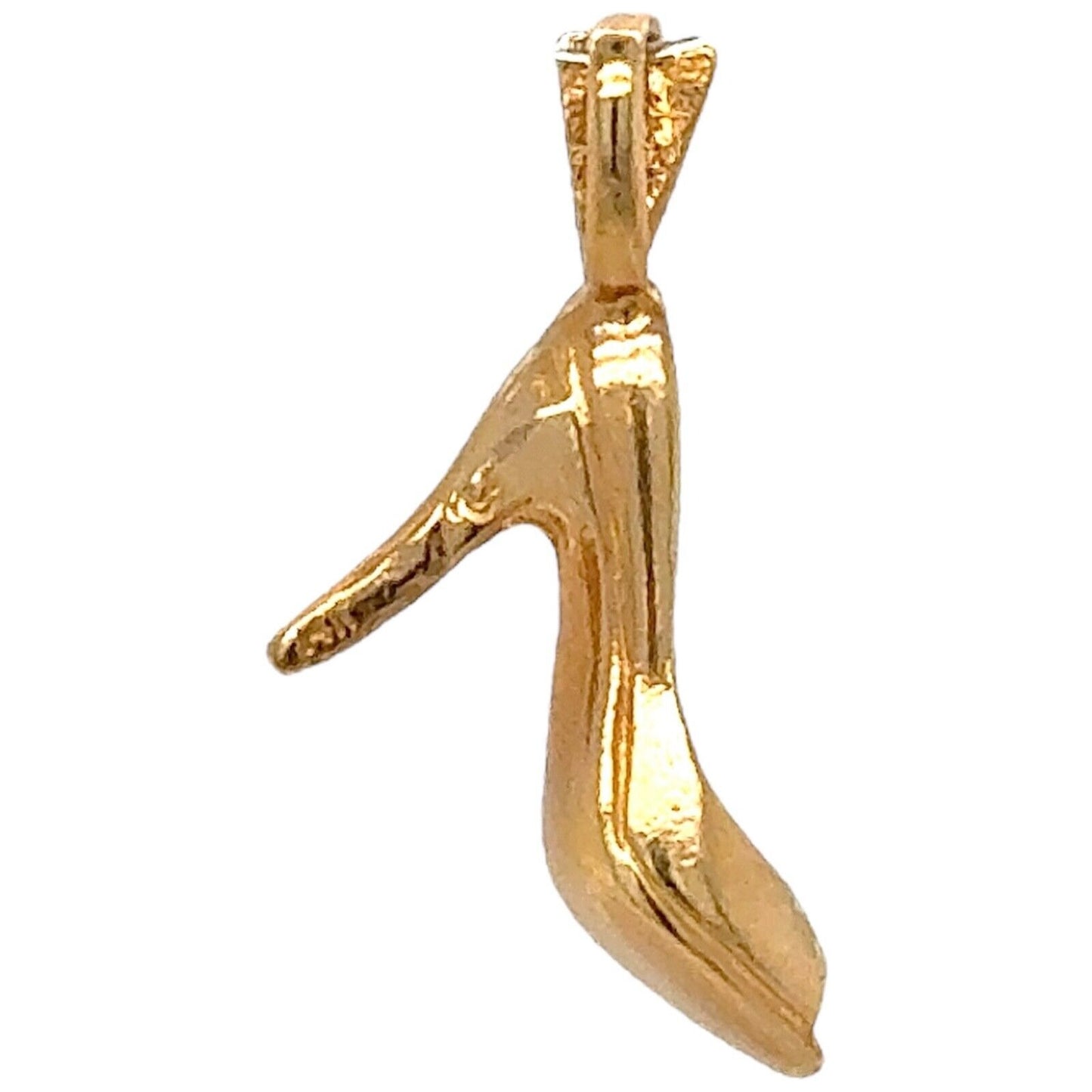 14K Yellow Gold High Heel Shoe Pendant Charm 1.6g