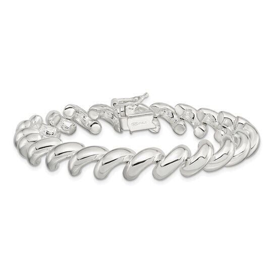 Sterling Silver 10mm San Marco 7 Inch Bracelet With Lobster Clasp