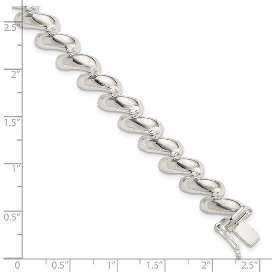 Sterling Silver 10mm San Marco 7 Inch Bracelet With Lobster Clasp