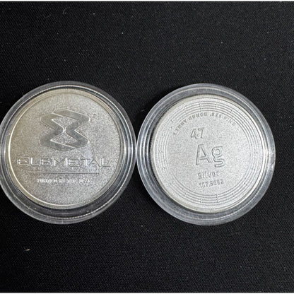 Elemetal 1 Oz .999 Fine Silver Bullion Round With Atomic Design