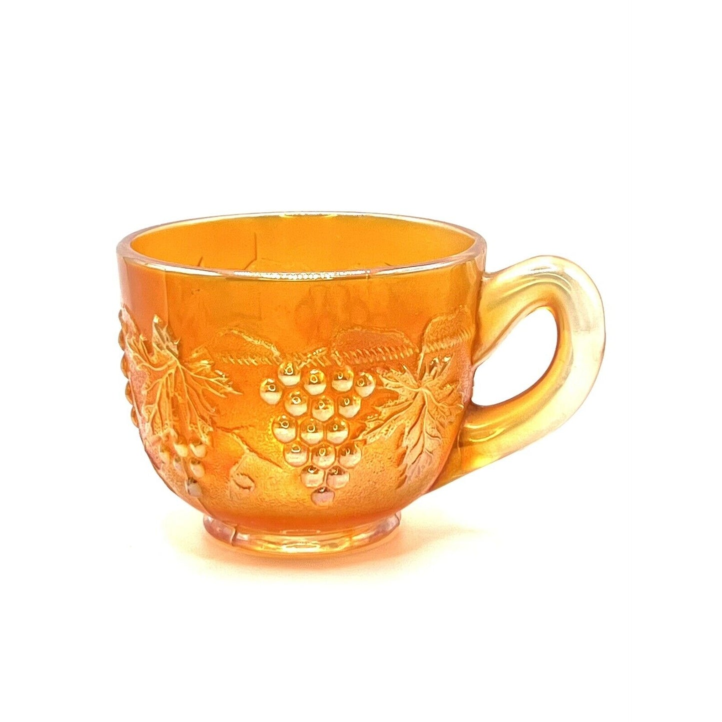 Vintage Carnival Glass Iridescent Marigold Northwood Grape and Cable Cup