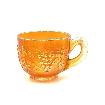 Vintage Carnival Glass Iridescent Marigold Northwood Grape and Cable Cup