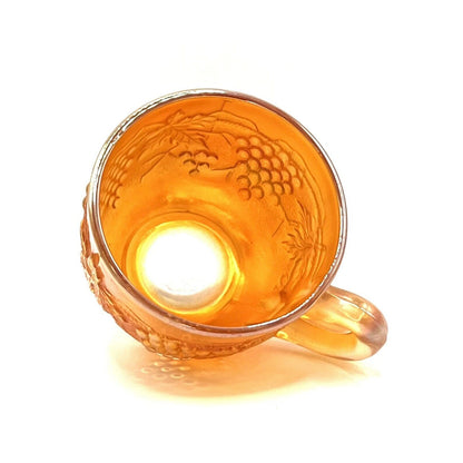 Vintage Carnival Glass Iridescent Marigold Northwood Grape and Cable Cup