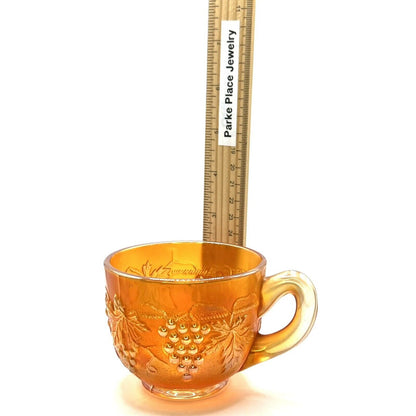 Vintage Carnival Glass Iridescent Marigold Northwood Grape and Cable Cup