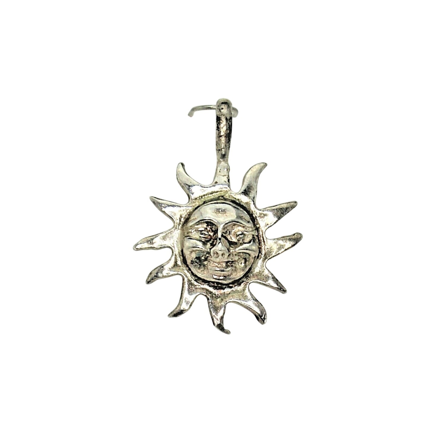 Sun Pendant 3.8g Sterling Silver 925 With Sunface Design