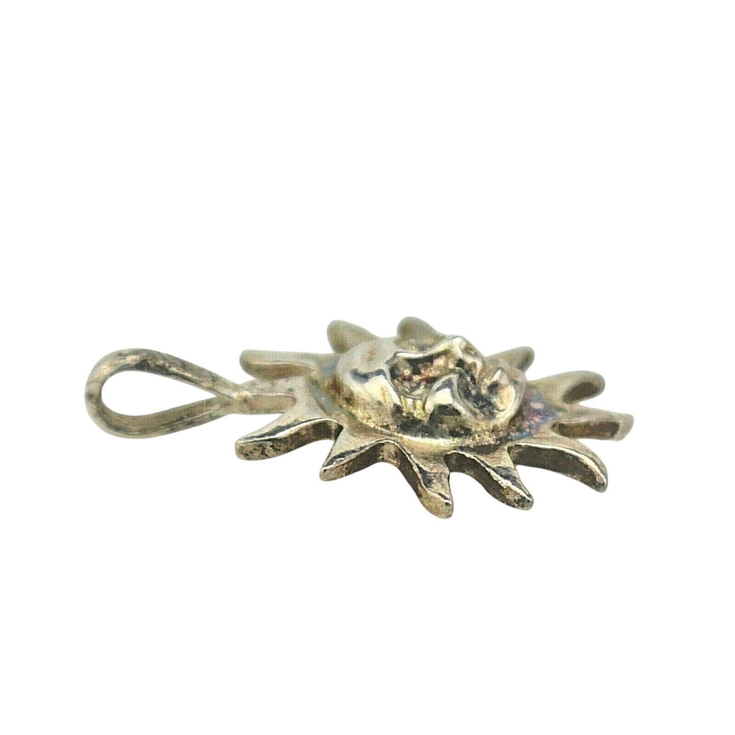Sun Pendant 3.8g Sterling Silver 925 With Sunface Design