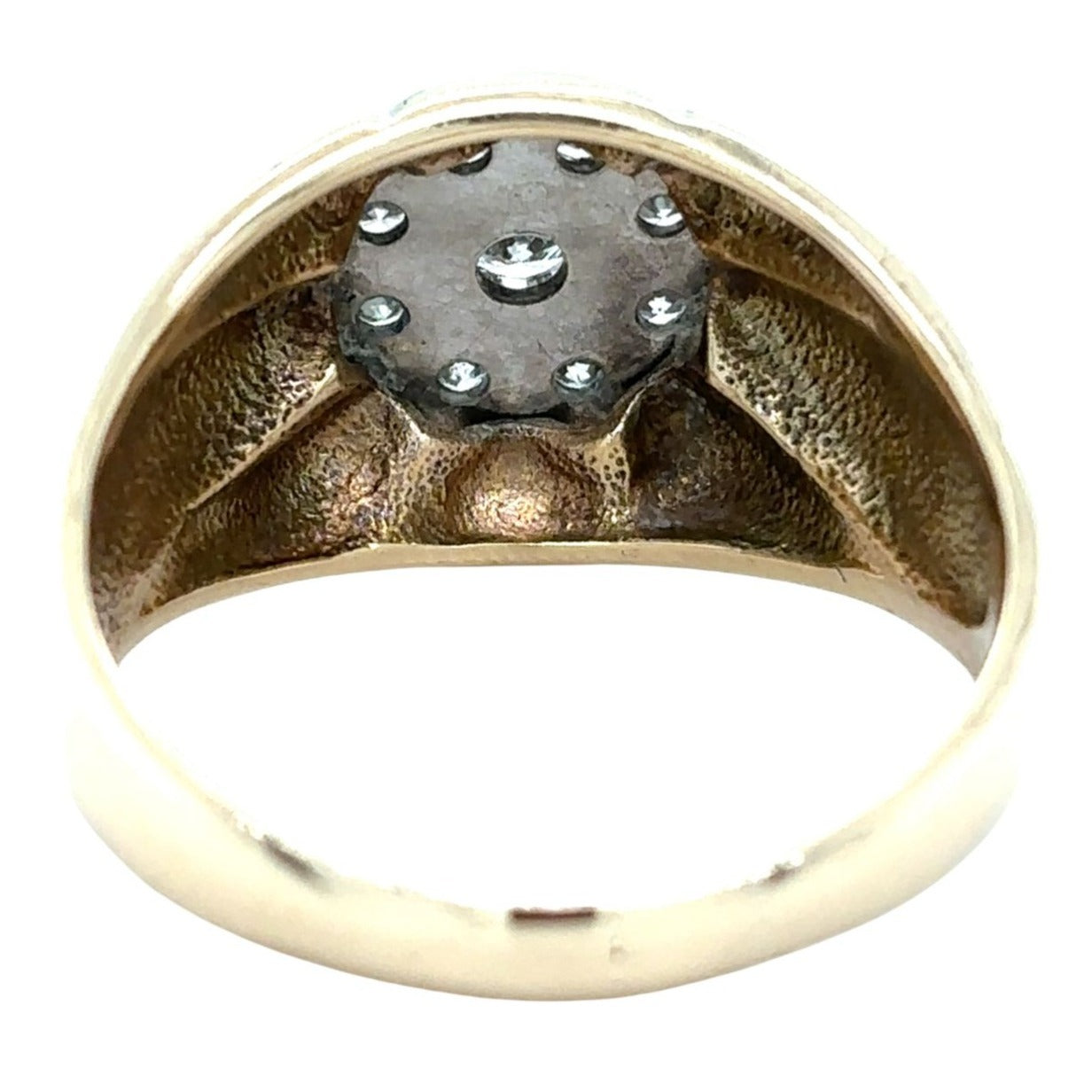 14K Yellow Gold 5/8ctw Diamond Cluster Ring 10.5g Size 13