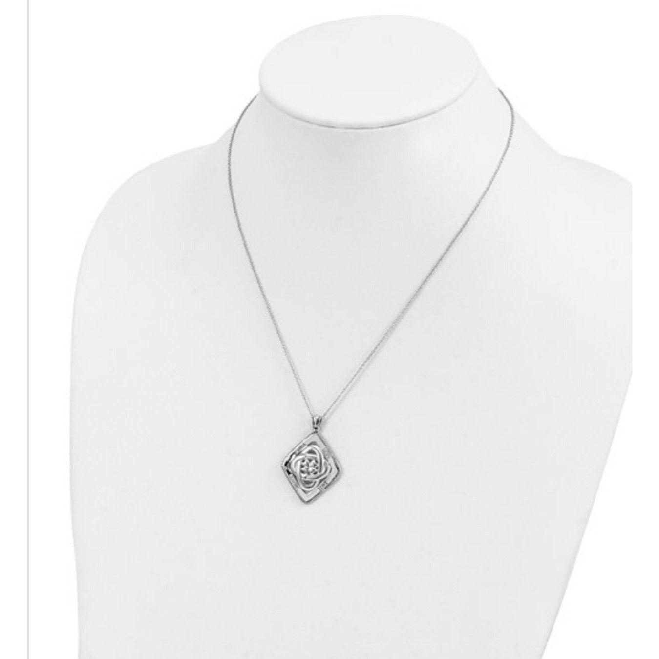 Sentimental Expressions Sterling Silver Rhodium-Plated Faith Hope Love Peace Pendant Necklace 18" With Gift Box