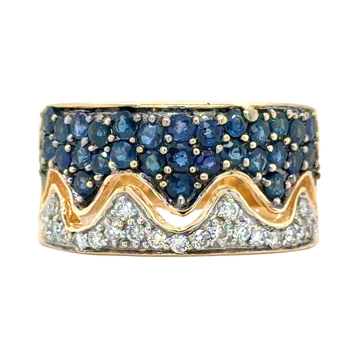 1/3ctw Sapphire & Diamond 14k Yellow Gold Ring 7.2g Size 7