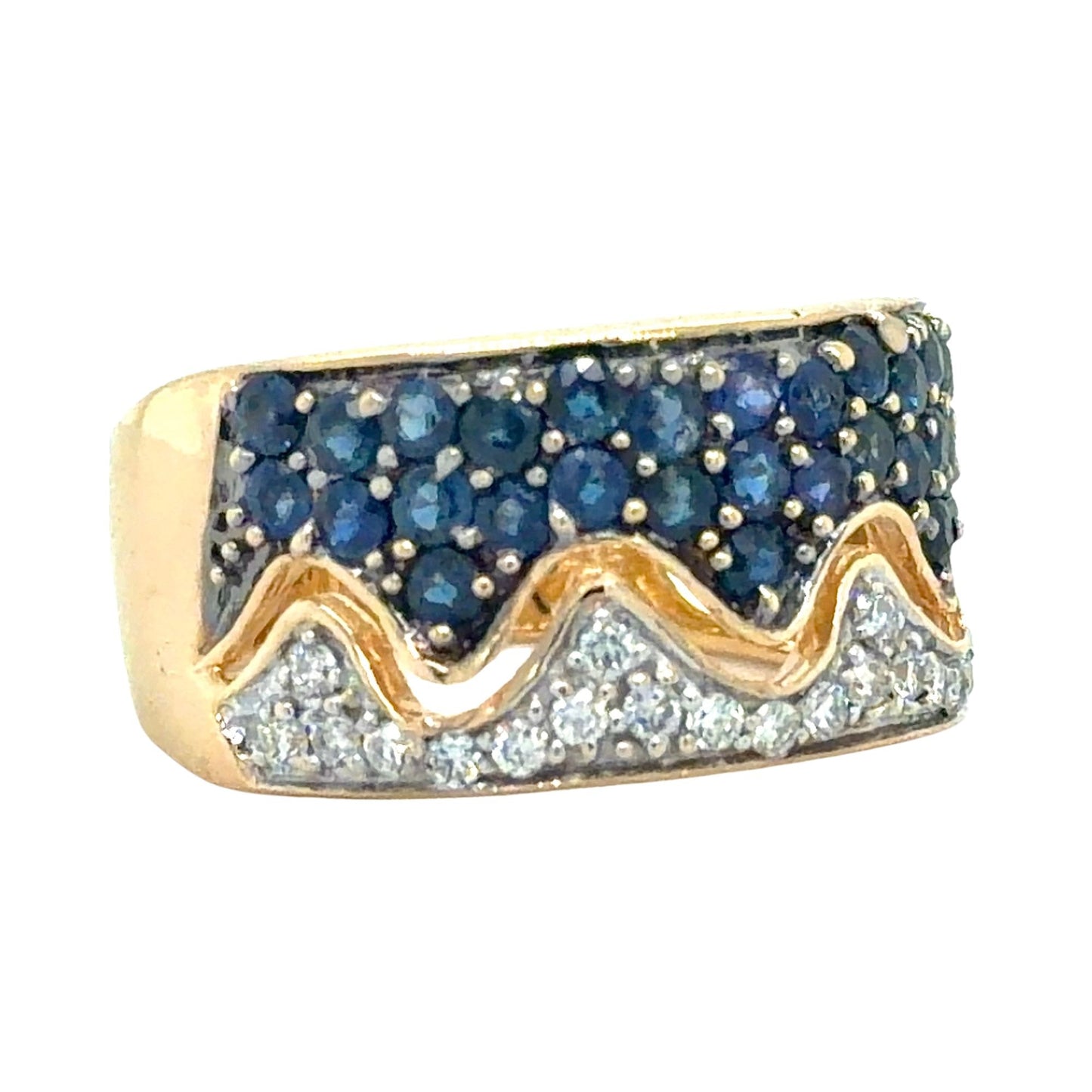 1/3ctw Sapphire & Diamond 14k Yellow Gold Ring 7.2g Size 7