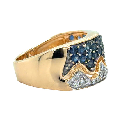 1/3ctw Sapphire & Diamond 14k Yellow Gold Ring 7.2g Size 7