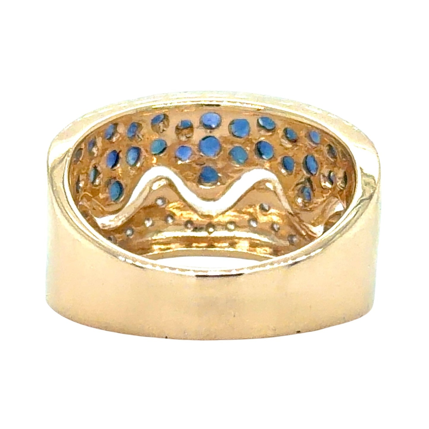 1/3ctw Sapphire & Diamond 14k Yellow Gold Ring 7.2g Size 7