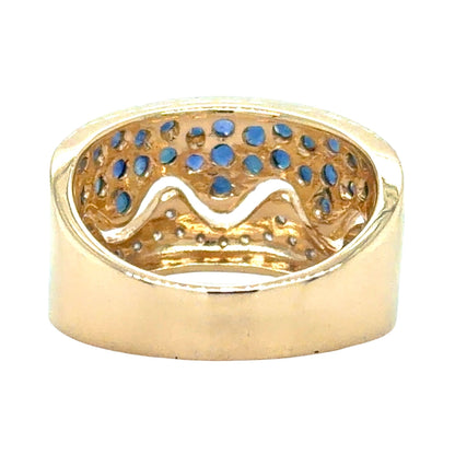 1/3ctw Sapphire & Diamond 14k Yellow Gold Ring 7.2g Size 7