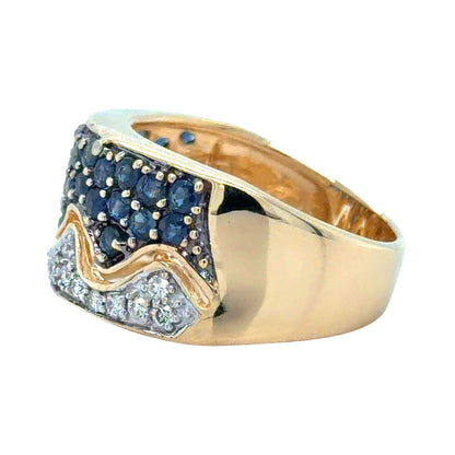 1/3ctw Sapphire & Diamond 14k Yellow Gold Ring 7.2g Size 7