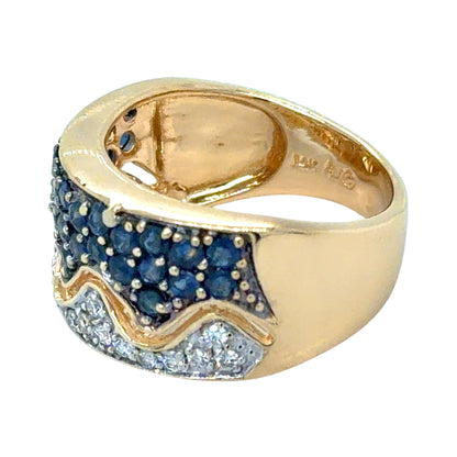 1/3ctw Sapphire & Diamond 14k Yellow Gold Ring 7.2g Size 7