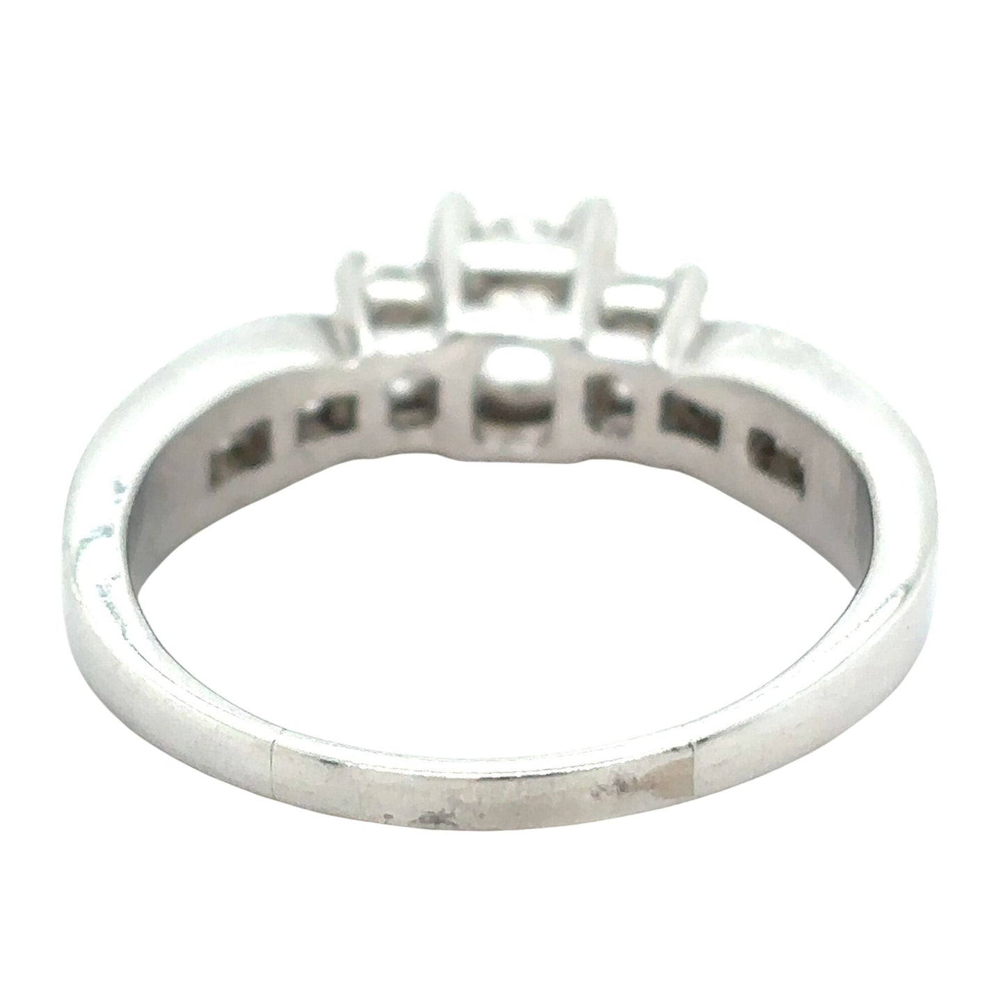 1.25 TCW Diamond Ring In Solid Platinum Emerald Cut 8.1g Size 9.75