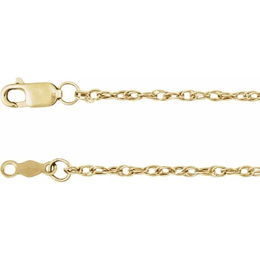 14K Yellow Gold-Filled 1.5 Mm Rope Chain Necklace 18" With Lobster Clasp
