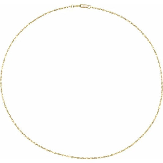 14K Yellow Gold-Filled 1.5 Mm Rope Chain Necklace 18" With Lobster Clasp