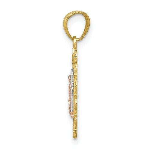 10k Two-tone Gold with White Rhodium Our Lady of Guadalupe Pendant