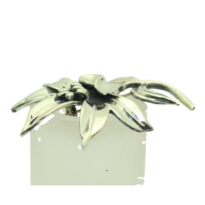 Lily Flower Sterling Silver .925 Brooch Pin 20.4g Elegant Floral Design