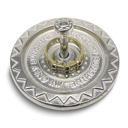 YOU ARE MY SUNSHINE Handcrafted Pewter Ring Holder Jewelry Stand