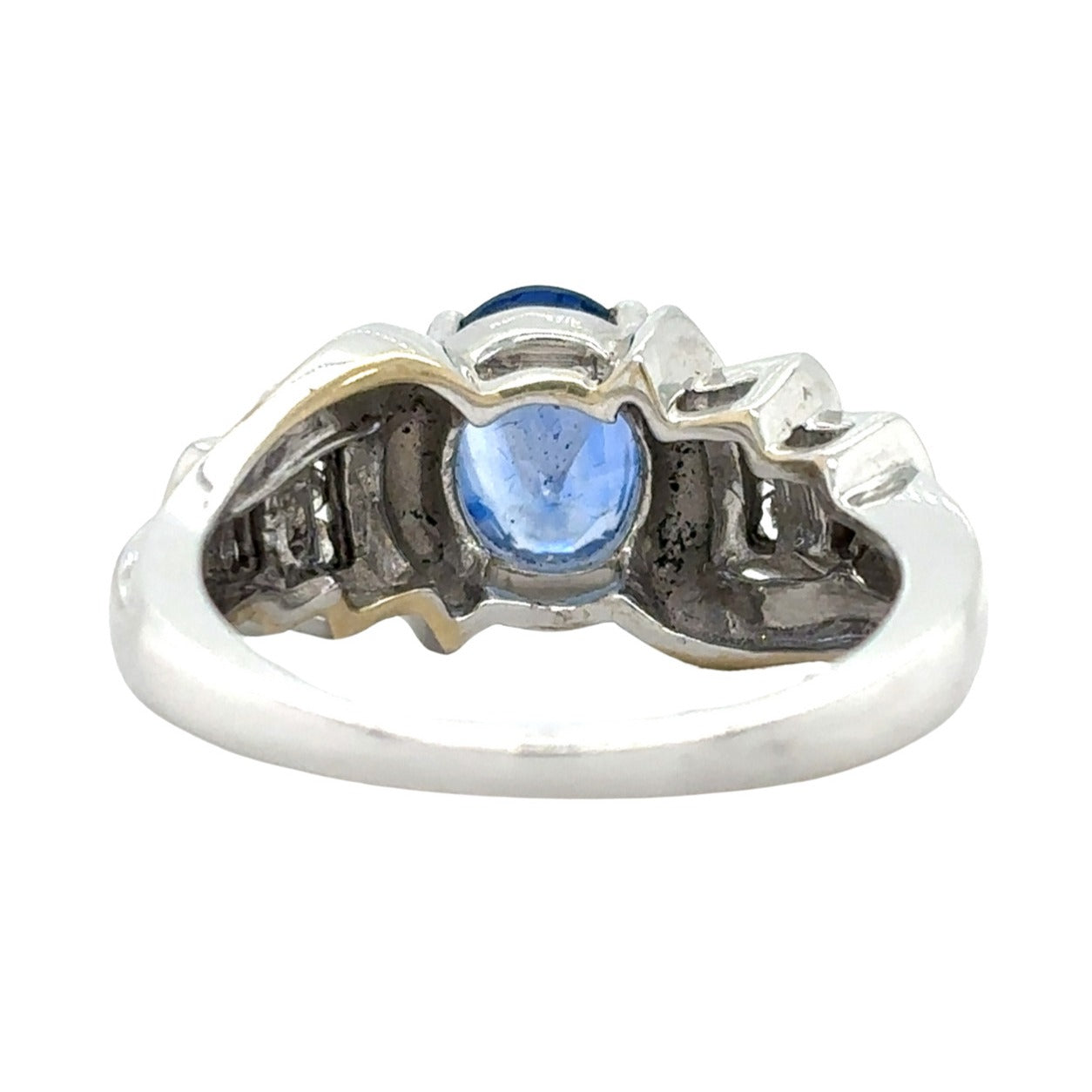 14k White Gold Sapphire & Diamond Ring 6.5g Size 7