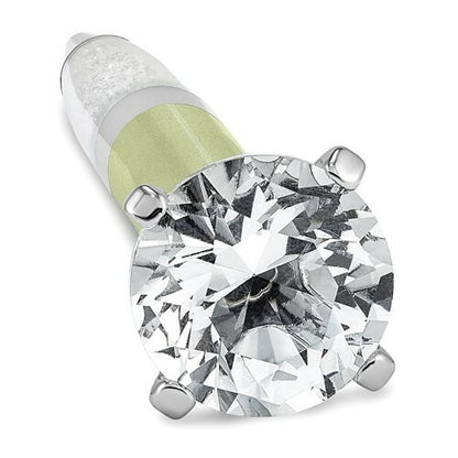 Elegant Green & Silver Ballpoint Pen Crystal Accent