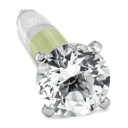 Elegant Green & Silver Ballpoint Pen Crystal Accent