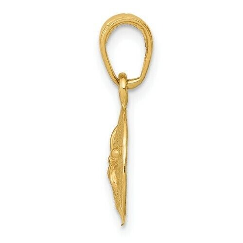 14K Yellow Gold Polished Sand Dollar Pendant