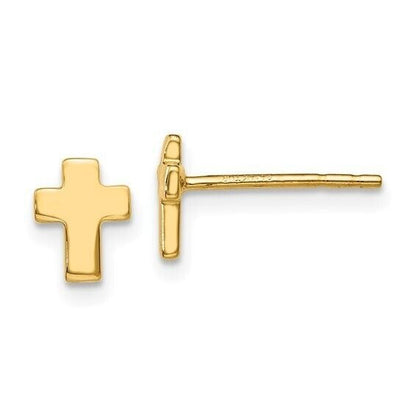 Leslie's 10K Yellow Gold Polished Cross Post Earrings