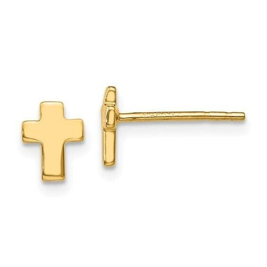 Leslie's 10K Yellow Gold Polished Cross Post Earrings